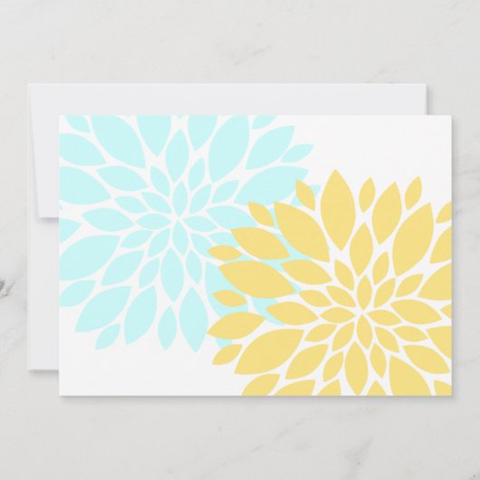 アクアエレガントイエローフローラバースト婚約パーティ 招待状 (裏面)