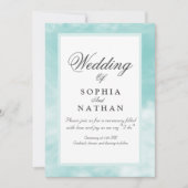 アクアエレガントウォーター色結婚式招待状 招待状 (正面)