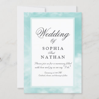 アクアエレガントウォーター色結婚式招待状 招待状