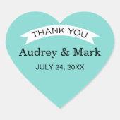 アクアエレガントカスタムウェディングモノグラムありがとう ハートシール (正面)