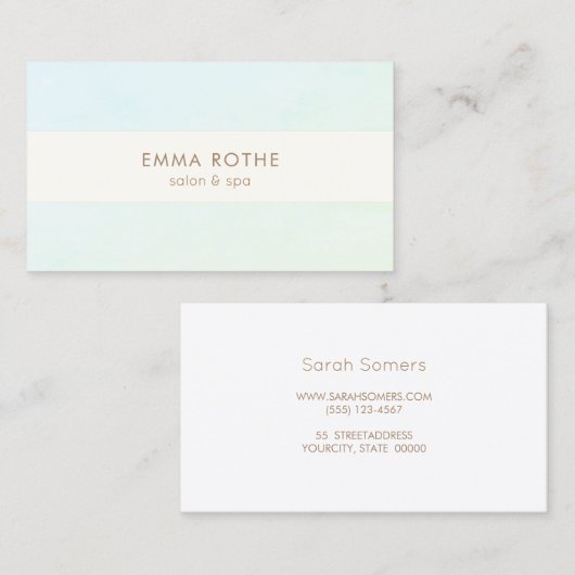 アクアエレガントグモダン・グリーングラデーション美しい 名刺 (正面/裏面)