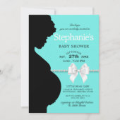 アクアエレガントグラムエスニックティファニーベビーシャワー 招待状 (正面)