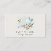 アクアエレガントグレイ裁縫機械フローラテーラー 名刺 (正面)