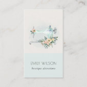 アクアエレガントグレイ裁縫機械フローラテーラー 名刺 (正面)