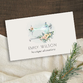 アクアエレガントグレイ裁縫機械フローラテーラー 名刺