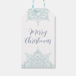 アクアエレガントスノーフレークをモチーフにした「メリークリスマス」 ギフトタグ