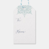 アクアエレガントスノーフレークをモチーフにした「メリークリスマス」 ギフトタグ (裏面)