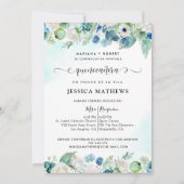 アクアエレガントスペインのターコイズキンセアニラフローラ 招待状 (正面)