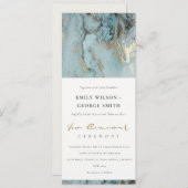 アクアエレガントダスキーブルー金ゴールドアゲート誓の更新 招待状 (正面/裏面)