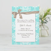 アクアエレガントダマスクリハーサルディナー招待状 招待状 (スタンド正面)