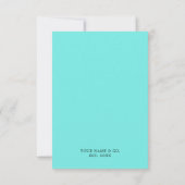 アクアエレガントティファニーティール(緑がかった色)ファンシーベビーシャワー サンキューカード (裏面)