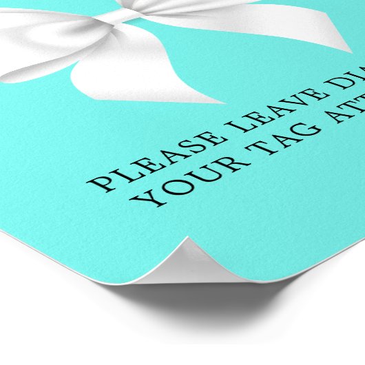 アクアエレガントティファニー赤ちゃんシャワーおむつラッフル ポスター (角)