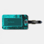 アクアエレガントティール(緑がかった色)スクリプはっきりしたトモノグラム ラゲッジタグ (裏面横)