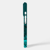 アクアエレガントティール(緑がかった色)スクリプはっきりしたトモノグラム Case-Mate iPhoneケース (裏面 / 左)