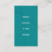 アクアエレガントティール（緑がかった色）ポープリントペットケア名刺 名刺 (裏面)