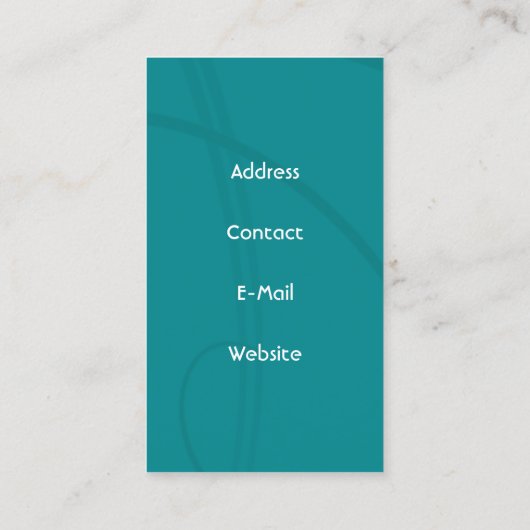 アクアエレガントティール(緑がかった色)ポープリントペットケア名刺 名刺 (裏面)