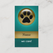 アクアエレガントティール（緑がかった色）ポープリントペットケア名刺 名刺 (正面)