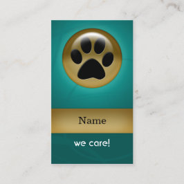 アクアエレガントティール（緑がかった色）ポープリントペットケア名刺 名刺