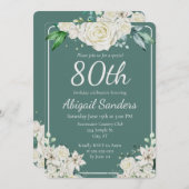 アクアエレガントバラフローラ80thバースデーパーティー 招待状 (正面/裏面)