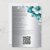 アクアエレガントバラ&シルバースクリプ結婚ト 招待状 (裏面)