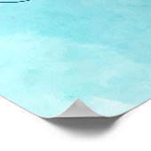 アクアエレガントビーチ結婚式リハーサルディナーサイン ポスター (角)