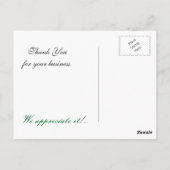 アクアエレガントフラインビジネスサンキューカード ポストカード (裏面)