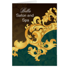 アクアエレガントフラリッシュビジネスサンキューカード