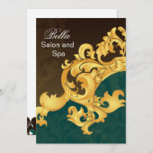 アクアエレガントフラリッシュビジネスサンキューカード サンキューカード (正面/裏面)