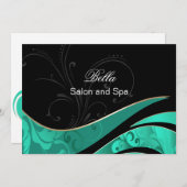 アクアエレガントフラリッシュビジネスサンキューカード サンキューカード (正面/裏面)