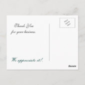 アクアエレガントフラワービジネスサンキューカード ポストカード (裏面)