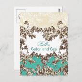 アクアエレガントフラワービジネスサンキューカード ポストカード (正面/裏面)