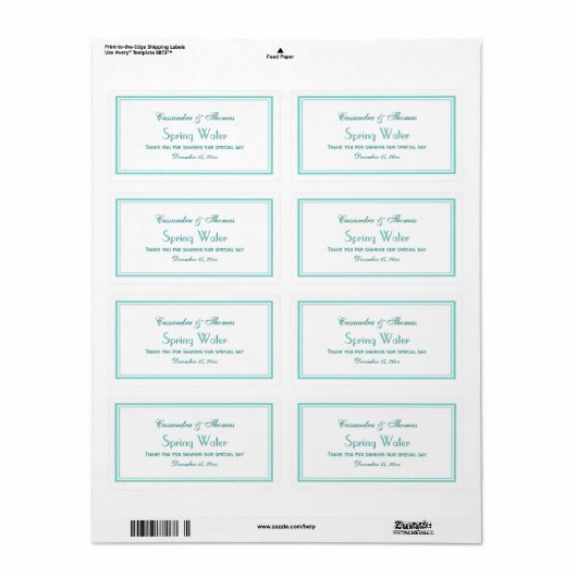 アクアエレガントフレーム2Hウォーターボトルラベル ラベル (フルシート)