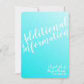 アクアエレガントブルーエンクロージャカード 招待状 (裏面)