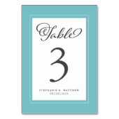 アクアエレガントブルーグリーン&ホワイトウェディングレセプション テーブルナンバー (裏面)