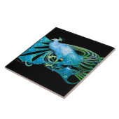 アクアエレガントブルーティール（緑がかった色）における孔雀ジュエル タイル (側面)