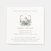 アクアエレガントブルーフローラティーポットおもしろいファクト結婚ズ スタンダードカクテルナプキン (正面)