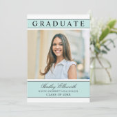 アクアエレガントブルー写真卒業 招待状 (スタンド正面)