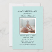 アクアエレガントブルー写真卒業 招待状 (裏面)