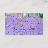 アクアエレガントブルー勾配グラデーション名前をカスタムする 名刺 (正面)