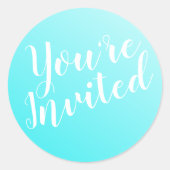 アクアエレガントブルー封筒用シール ラウンドシール (正面)