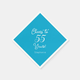 アクアエレガントブルー応援55年55誕生日 スタンダードカクテルナプキン