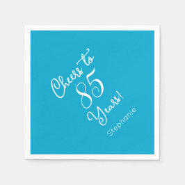 アクアエレガントブルー応援85年85誕生日 スタンダードカクテルナプキン
