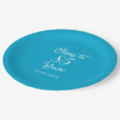 アクアエレガントブルー応援85年85誕生日 ペーパープレート (アングル)