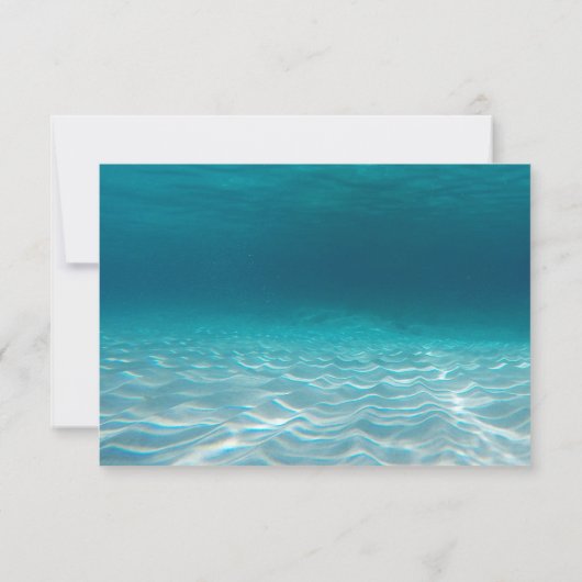 アクアエレガントブルー水中写真のパーソナライズ サンキューカード (裏面)