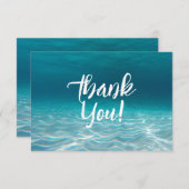 アクアエレガントブルー水中写真のパーソナライズ サンキューカード (正面/裏面)