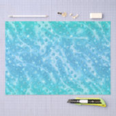 アクアエレガントブルー水玉模様メタリックグリッター 薄葉紙 (クラフト)