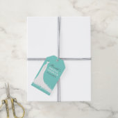 アクアエレガントブルー結婚ズガウンブライダルシャワー ギフトタグ (より糸付き)