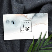 アクアエレガントブルー金ゴールドウォーターカラービーチハイロゴ 名刺