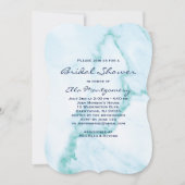 アクアエレガントマーブルブライダルシャワー招待 招待状 (正面)