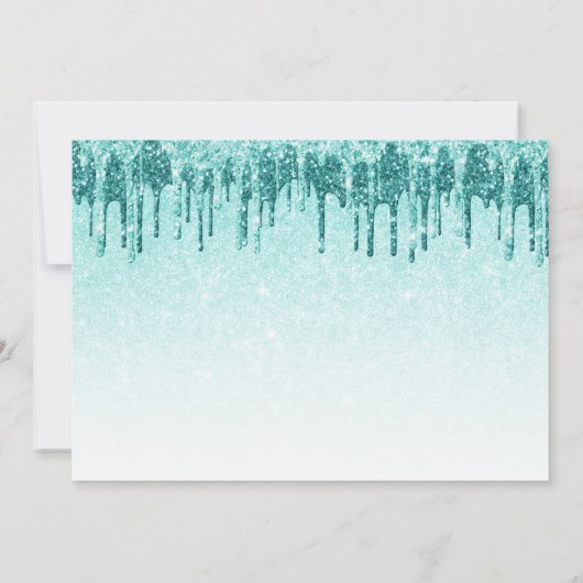 アクアエレガントミントグリッタードリップsweet sixteen 招待状 (裏面)